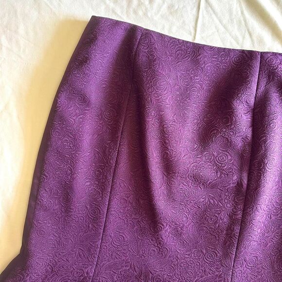 Vtg 90s Randolph Duke Purple Tulip Flare Skirt Sz 6 Whimsigoth Floral Goth Witch - Picture 2 of 4